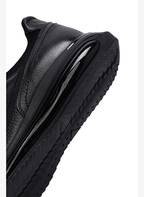 Erkek Siyah Bağcıklı Kalın Tabanlı Deri Casual Sneaker 25WFD6821FT - Görsel 9