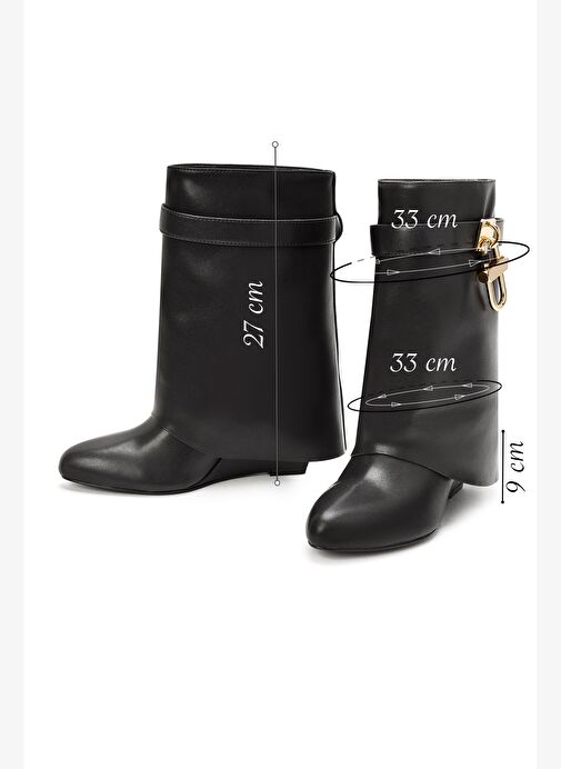 Kadın Siyah Dolgu Topuklu Bot 25AFD440018 - Görsel 3