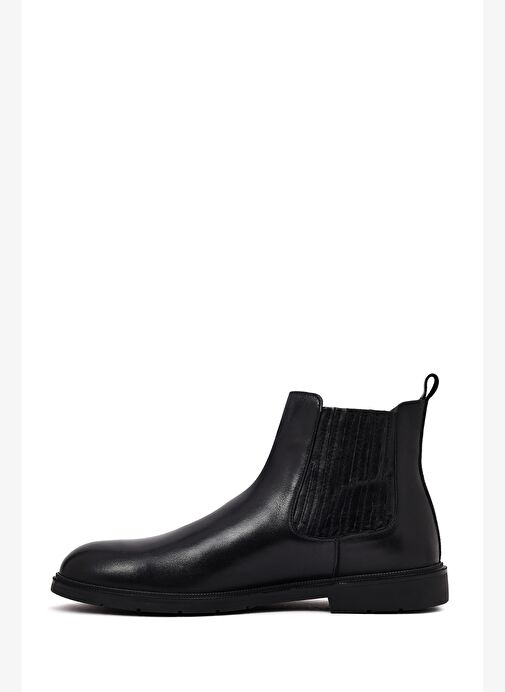 Erkek Siyah Deri Chelsea Bot 25WFD702118 - Görsel 3