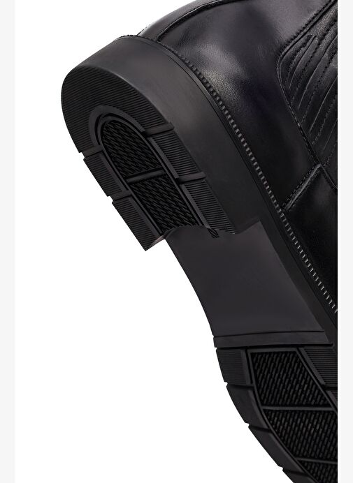 Erkek Siyah Deri Chelsea Bot 25WFD702118 - Görsel 9