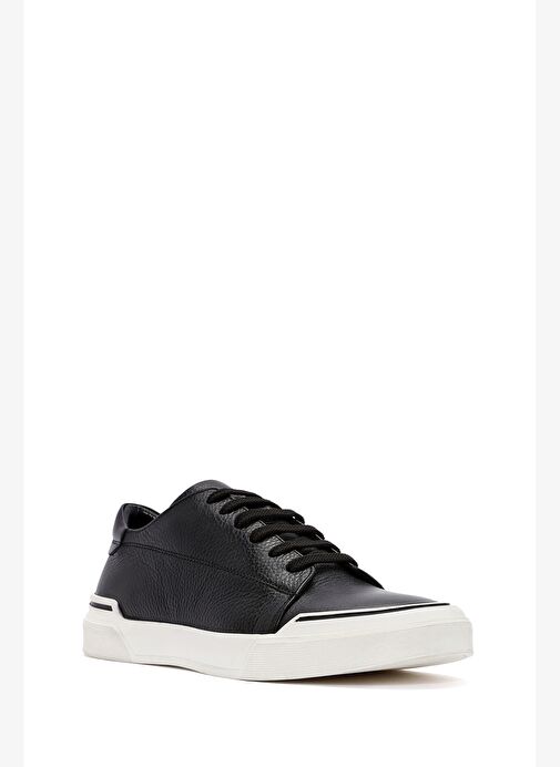 Erkek Siyah Bağcıklı Deri Sneaker 25WFD6207FT - Görsel 7