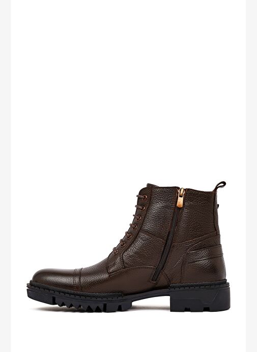 Erkek Kahverengi Bağcıklı Deri Casual Postal Bot 25WFD6201FT - Görsel 3