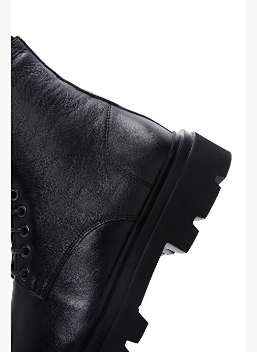 Erkek Siyah Fermuarlı Deri Casual Bot 25WFD620318 - Görsel 8