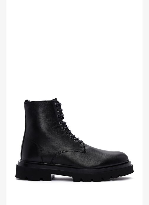 Erkek Siyah Fermuarlı Deri Casual Bot 25WFD620318 - Görsel 2