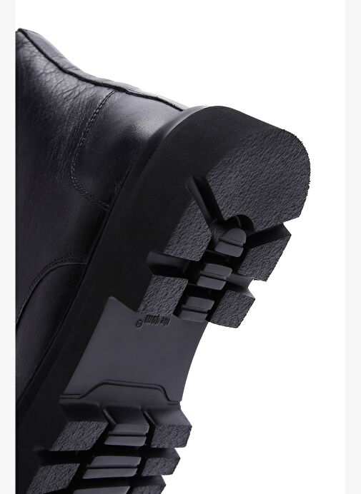 Erkek Siyah Fermuarlı Deri Casual Bot 25WFD620318 - Görsel 9