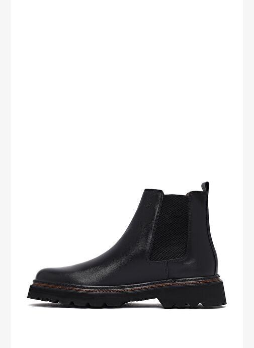 Erkek Siyah Deri Chelsea Bot 25WFD620618 - Görsel 3