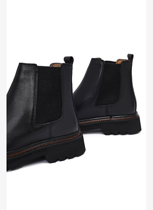 Erkek Siyah Deri Chelsea Bot 25WFD620618 - Görsel 9
