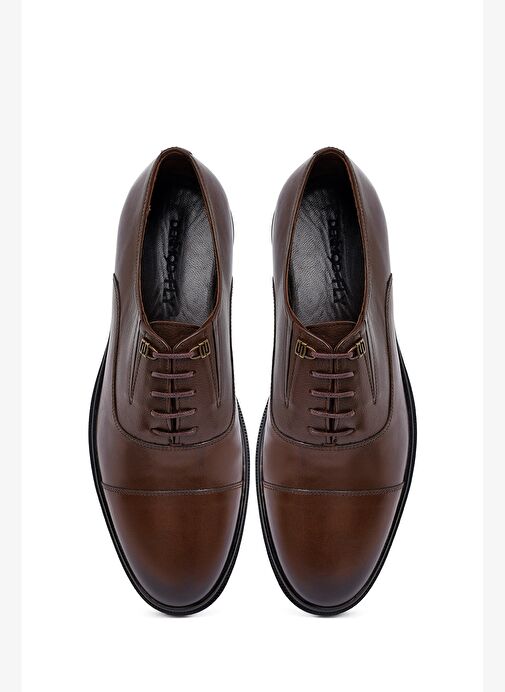 Erkek Kahverengi Bağcıklı Deri Casual Ayakkabı 25WFD620818 - Görsel 8