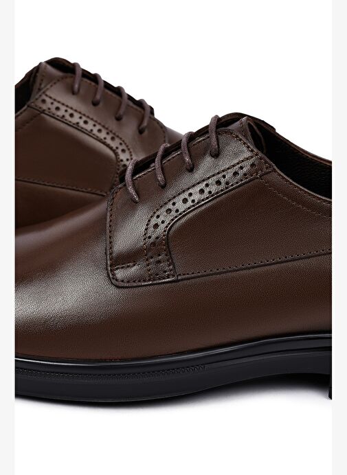 Erkek Kahverengi Bağcıklı Deri Casual Ayakkabı 25WFD621018 - Görsel 9