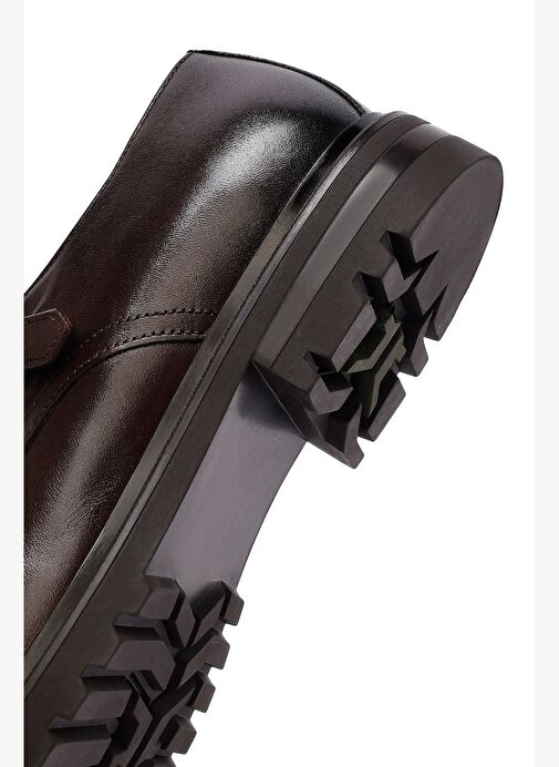 Erkek Kahverengi Deri Klasik Ayakkabı 25WFD621718 - Görsel 9