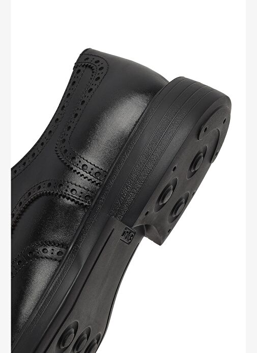 Erkek Siyah Bağcıklı Deri Klasik Ayakkabı 25WFD621918 - Görsel 9