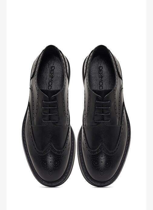 Erkek Siyah Bağcıklı Deri Klasik Ayakkabı 25WFD621918 - Görsel 8