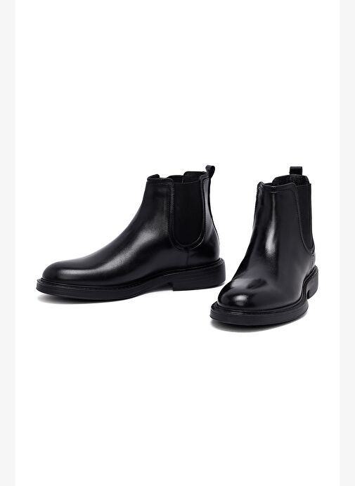 Erkek Siyah Deri Chelsea Bot 25WFD622118 - Görsel 4