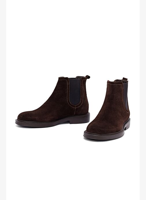 Erkek Kahverengi Süet Deri Chelsea Bot 25WFD622110 - Görsel 4