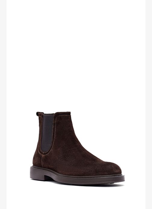 Erkek Kahverengi Süet Deri Chelsea Bot 25WFD622110 - Görsel 8