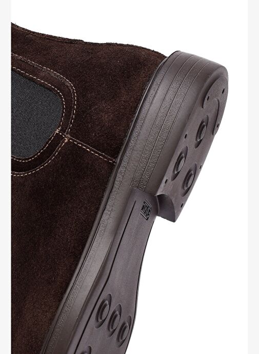 Erkek Kahverengi Süet Deri Chelsea Bot 25WFD622110 - Görsel 9