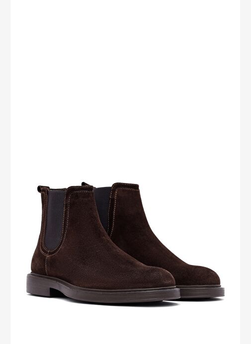 Erkek Kahverengi Süet Deri Chelsea Bot 25WFD622110 - Görsel 5