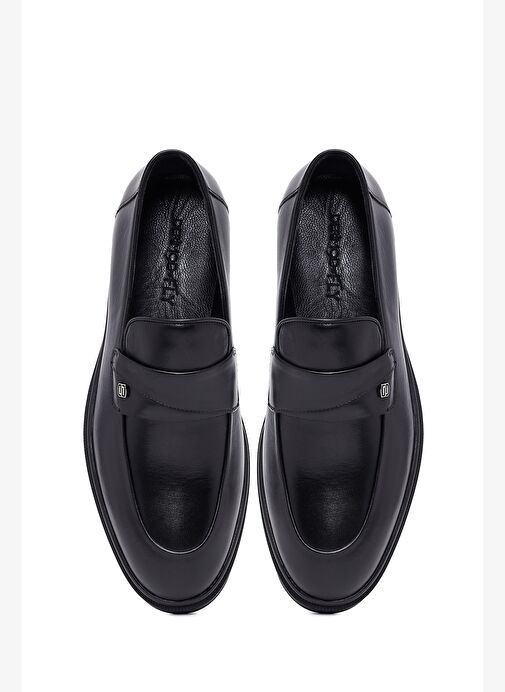 Erkek Siyah Deri Klasik Loafer 25WFD620918 - Görsel 8