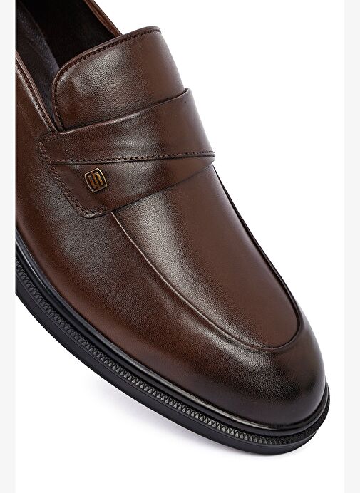 Erkek Kahverengi Deri Klasik Loafer 25WFD620918 - Görsel 9