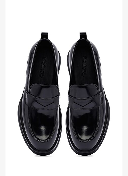 Erkek Siyah Deri Loafer 25WFD621322 - Görsel 8