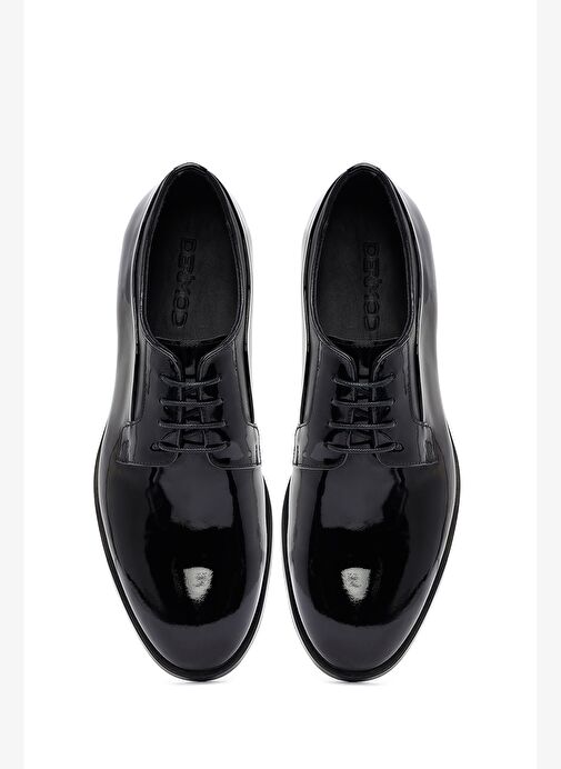 Erkek Siyah Bağcıklı Rugan Deri Klasik Ayakkabı 25WFD621516 - Görsel 8