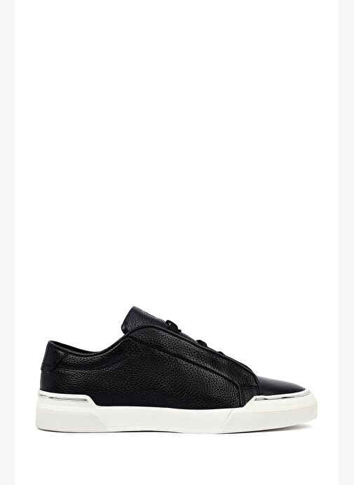 Erkek Siyah Bağcıklı Deri Sneaker 25WFD6211FT - Görsel 2