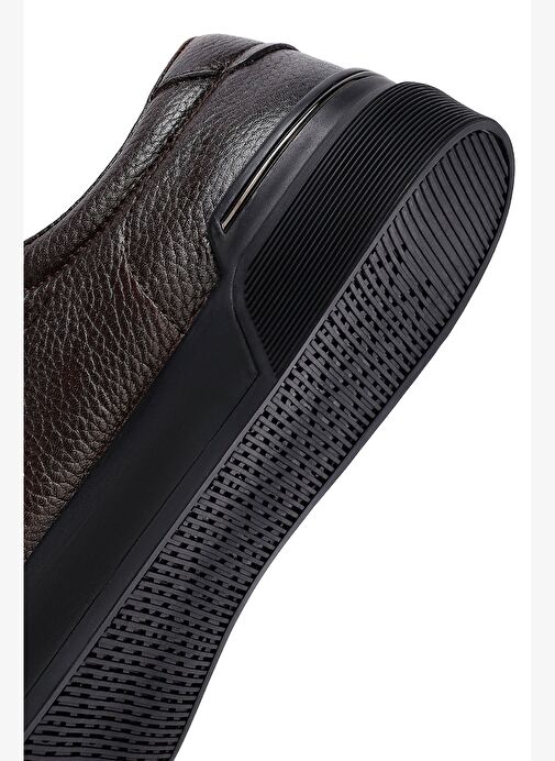 Erkek Kahverengi Bağcıklı Deri Sneaker 25WFD6211FT - Görsel 9