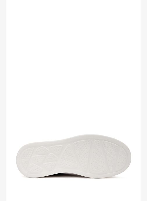 Erkek Lacivert Bağcıklı Kalın Tabanlı Deri Sneaker 25WFD611318 - Görsel 5