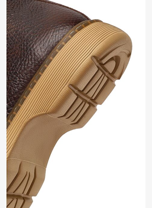 Erkek Kahverengi Bağcıklı Fermuarlı Deri Casual Bot 25WFD6121FT - Görsel 9