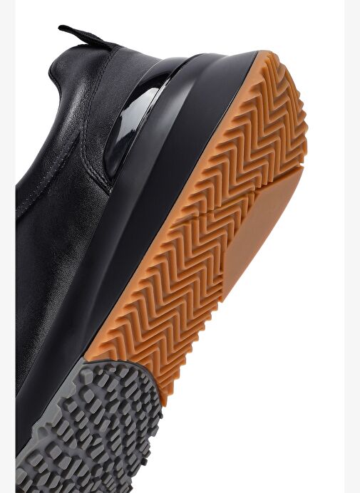 Erkek Siyah Bağcıklı Deri Casual Sneaker 25WFD612818 - Görsel 9