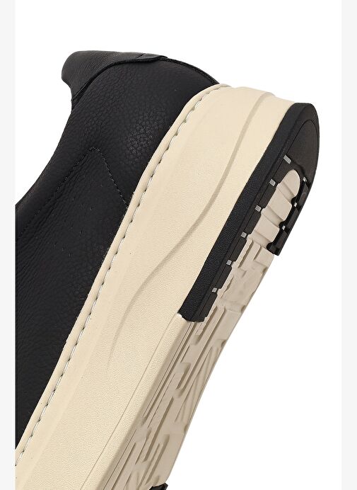Erkek Siyah Bağcıklı Kalın Tabanlı Deri Sneaker 25WFD6124FT - Görsel 9