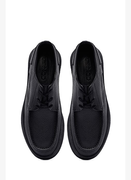 Erkek Siyah Bağcıklı Deri Casual Ayakkabı 25WFD6608FT - Görsel 8