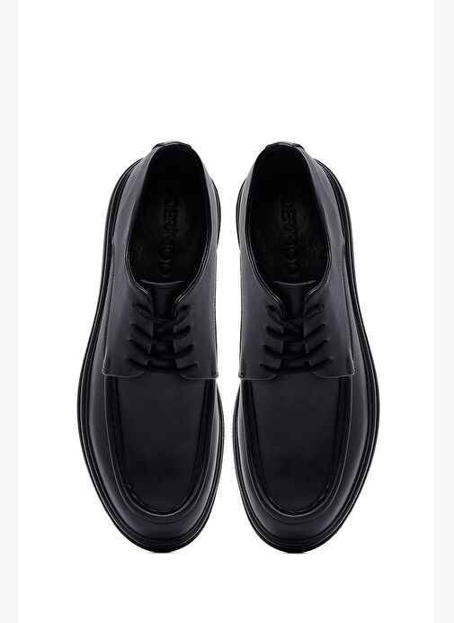 Erkek Siyah Bağcıklı Deri Casual Ayakkabı 25WFD661318 - Görsel 8