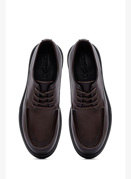 Erkek Kahverengi Bağcıklı Deri Casual Ayakkabı 25WFD661318 - Görsel 8