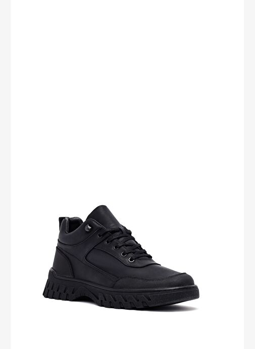 Erkek Siyah Bağcıklı Deri Casual Bot 25WFD6610V3 - Görsel 8