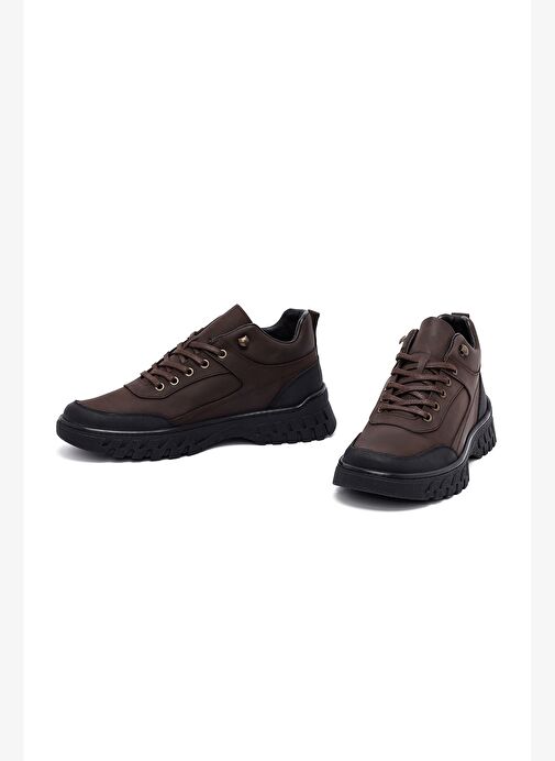 Erkek Kahverengi Bağcıklı Deri Casual Bot 25WFD6610V3 - Görsel 4