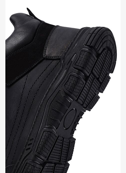 Erkek Siyah Bağcıklı Deri Casual Bot 25WFD660718 - Görsel 9