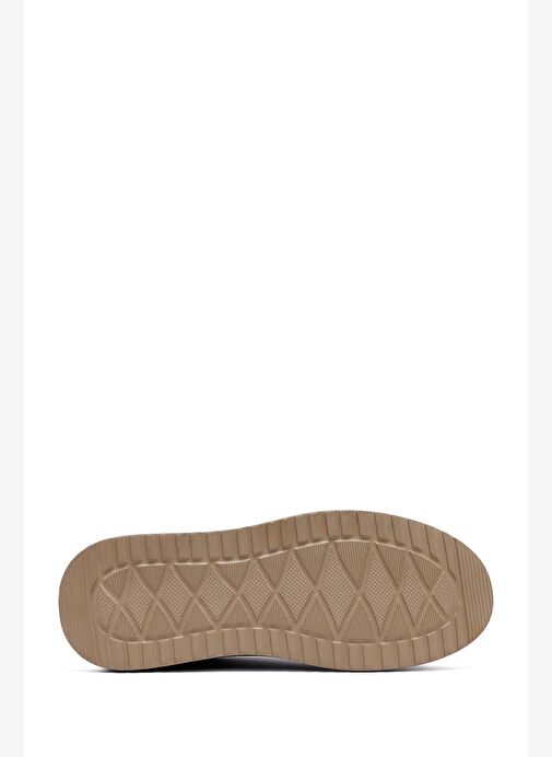 Erkek Siyah Bağcıklı Kalın Tabanlı Deri Sneaker 25WFD660118 - Görsel 5