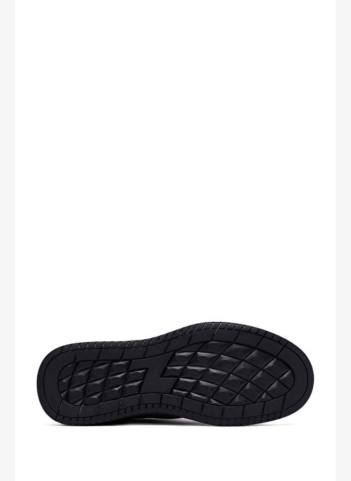 Erkek Siyah Bağcıklı Deri Casual Sneaker 25WFD660318 - Görsel 5