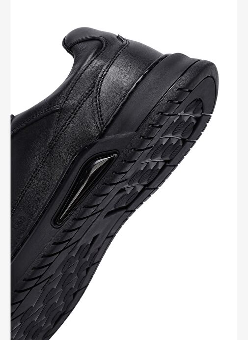Erkek Siyah Bağcıklı Deri Casual Sneaker 25WFD660318 - Görsel 9