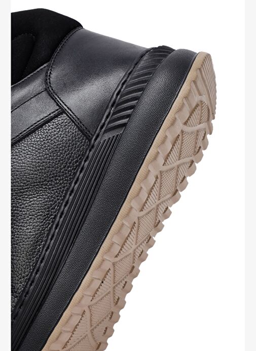 Erkek Siyah Bağcıklı Deri Spor Bot 25WFD660218 - Görsel 9