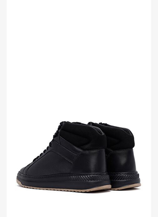 Erkek Siyah Bağcıklı Deri Spor Bot 25WFD660218 - Görsel 7