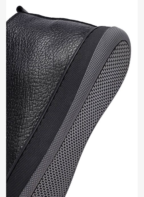 Erkek Siyah Bağcıklı Fermuarlı Deri Spor Bot 25WFD6609FT - Görsel 9