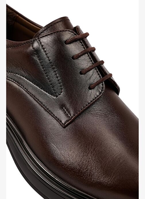 Erkek Kahverengi Bağcıklı Deri Casual Ayakkabı 25WFD601218 - Görsel 9