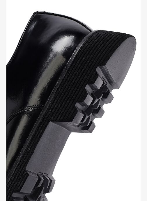 Erkek Siyah Bağcıklı Deri Casual Ayakkabı 25WFD704622 - Görsel 9