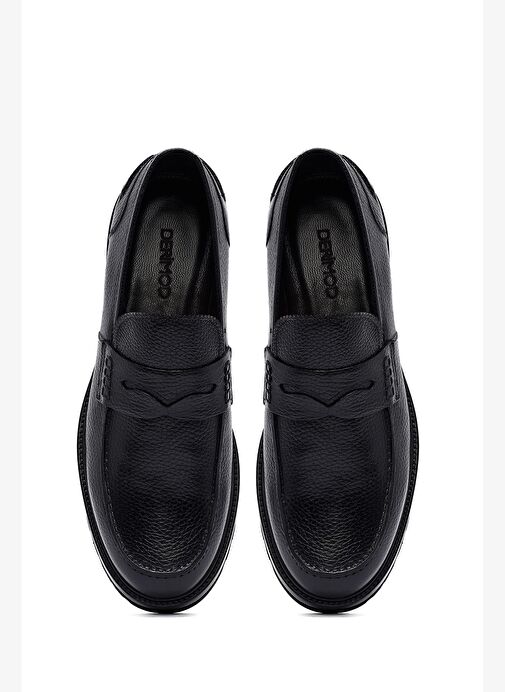Erkek Siyah Deri Casual Loafer 25WFD7049FT - Görsel 8