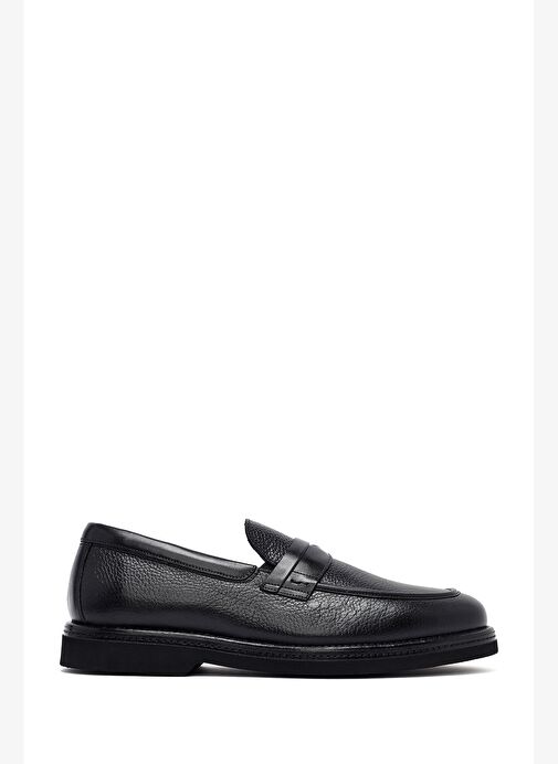 Erkek Siyah Deri Casual Loafer 25WFD7050FT - Görsel 2