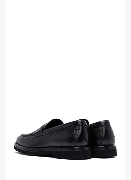 Erkek Siyah Deri Casual Loafer 25WFD7050FT - Görsel 6