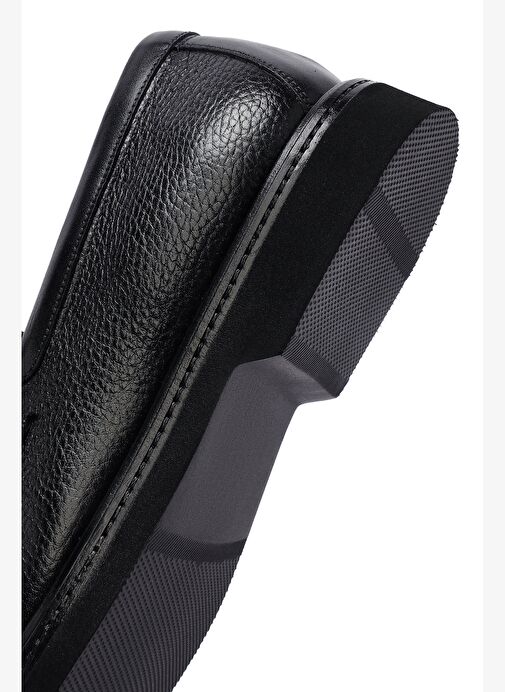 Erkek Siyah Deri Casual Loafer 25WFD7050FT - Görsel 9