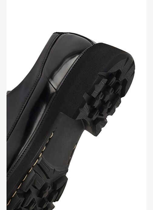 Erkek Siyah Bağcıklı Deri Casual Ayakkabı 25WFD605418 - Görsel 9